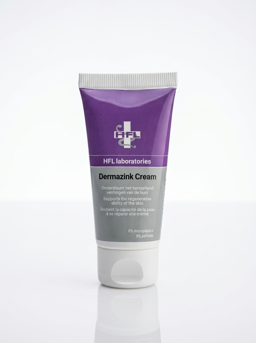 HFL Dermazink crème van Le Brasil Manicure & Pedicure, tube zichtbaar op een witte achtergrond.
